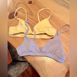 Stone Fox Wear bralettes, pink and purple size XS.